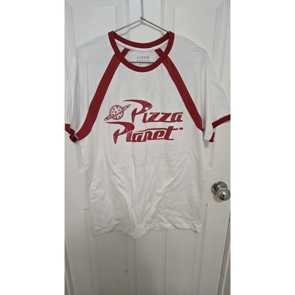 Disney Pixar Pizza Planet White Red T-shirt Size L BoxLunch FoodTruck